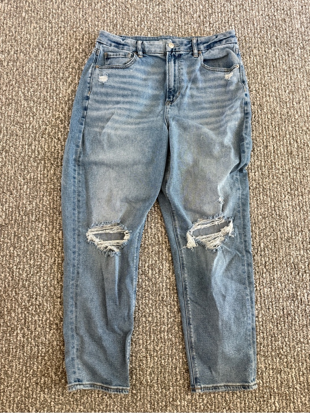 American Eagle Stretch High-Rise Distressed Women’s Jeans - Light Blue